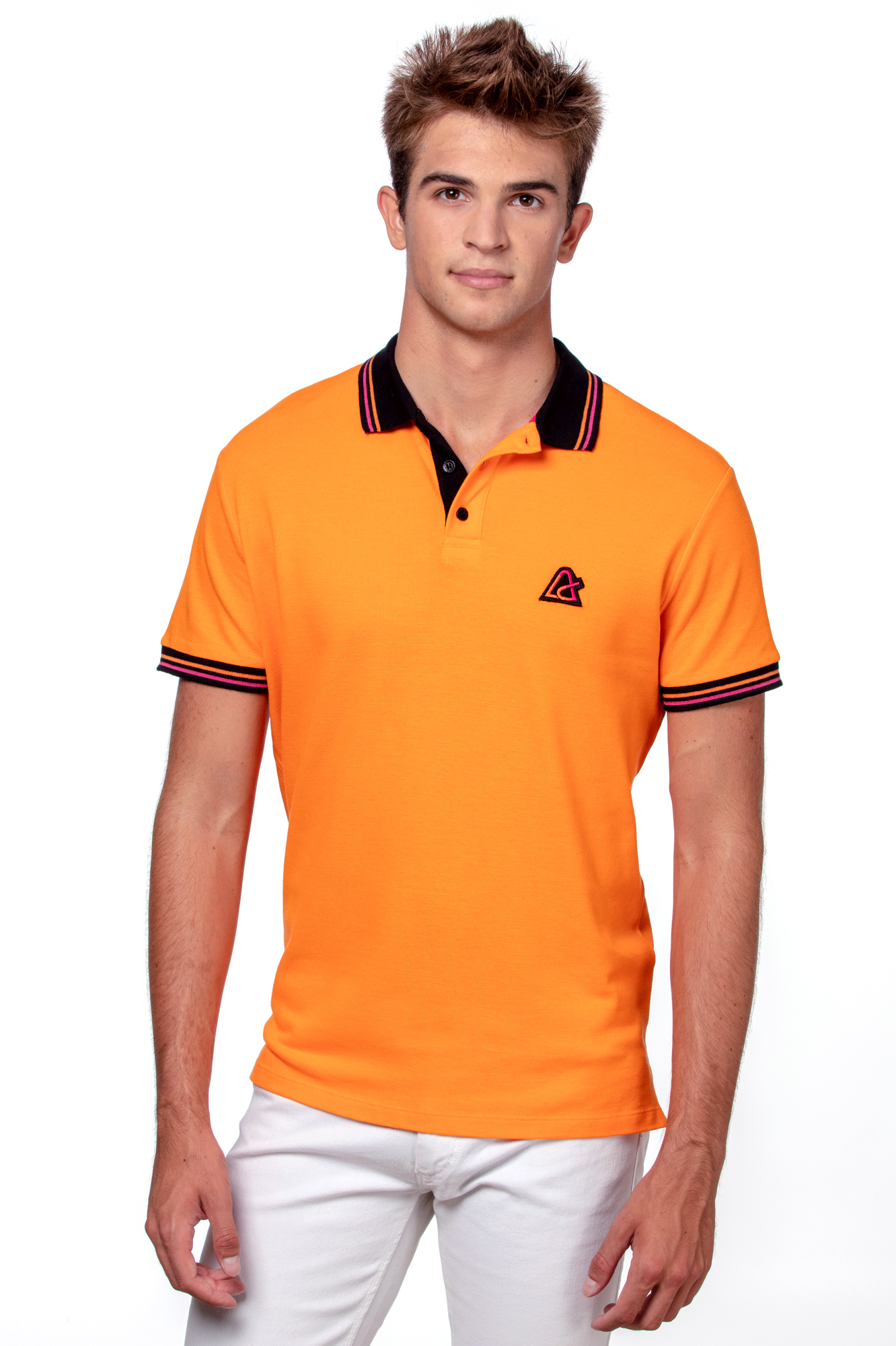 Orange men's polo T-shirt - Algebra Shop